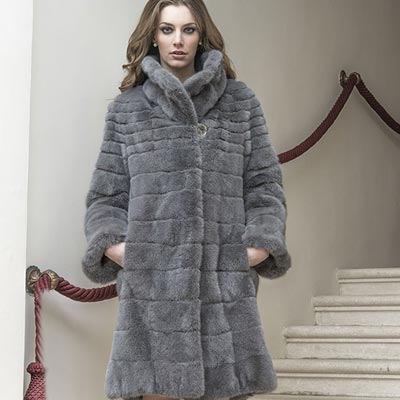 Mod.460 - Grigio Mink Coat