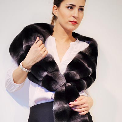 Mod.402 - Grigio Fumo Rex Rabbit Stole