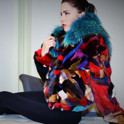 Mod.409U - Multicolor Patch Mink