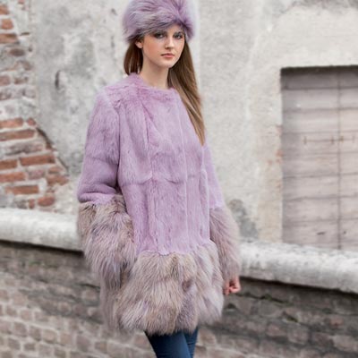 Mod.492U - Rose RAbbit Coat