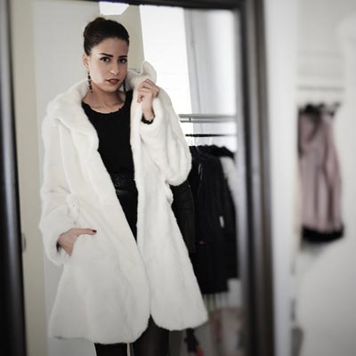 Mod.442U - White Mink Coat