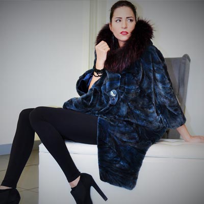 Mod.452U - Patch Mink Blu Cape b