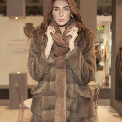Mod.462 - Bi-colours Mink Coat