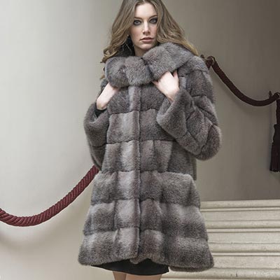 Mod.476 - Viola Black Cross Mink Coat