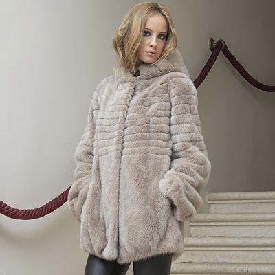 Mod.435 - Polvere Mink Jacket With Hood