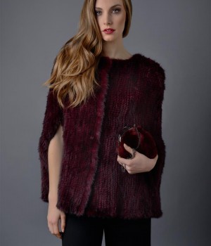 Cappa visone tricot e borsa gioiello rex rabbit